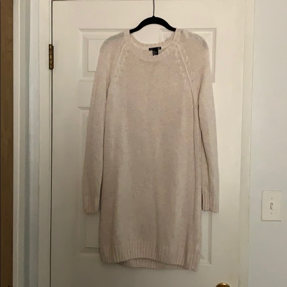 H&M Cream Sweater Tunic Dress